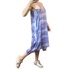 HALSTON purple summer raffle dress size S